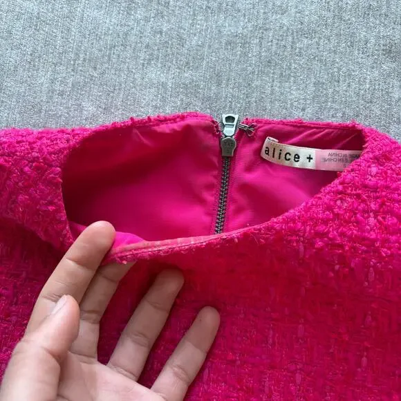 Alice + Olivia Pink Tweed Mini Dress - Picture 4 of 7